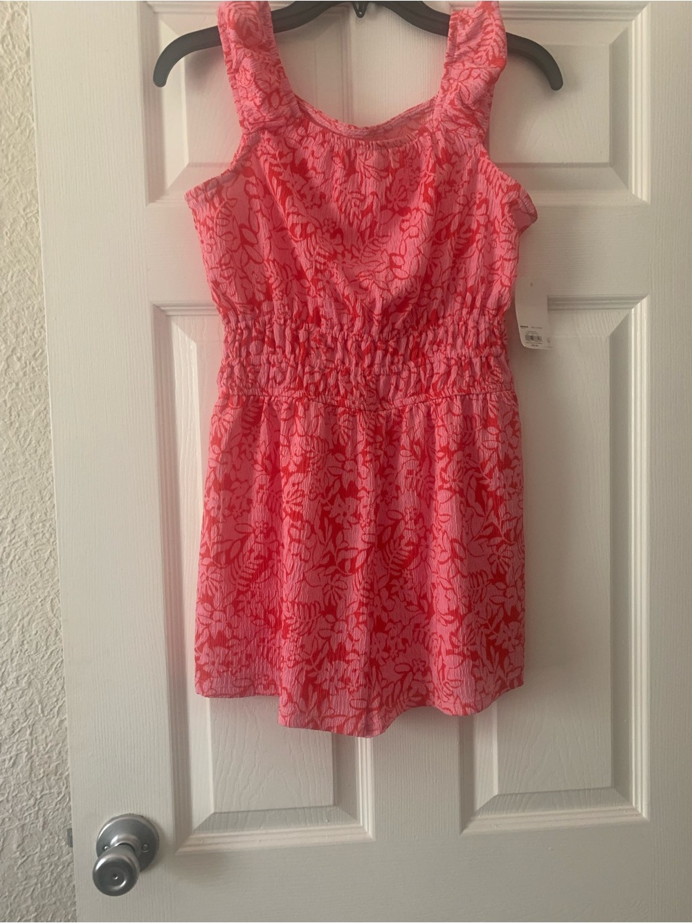 SO Pink Red Floral Girls Romper
